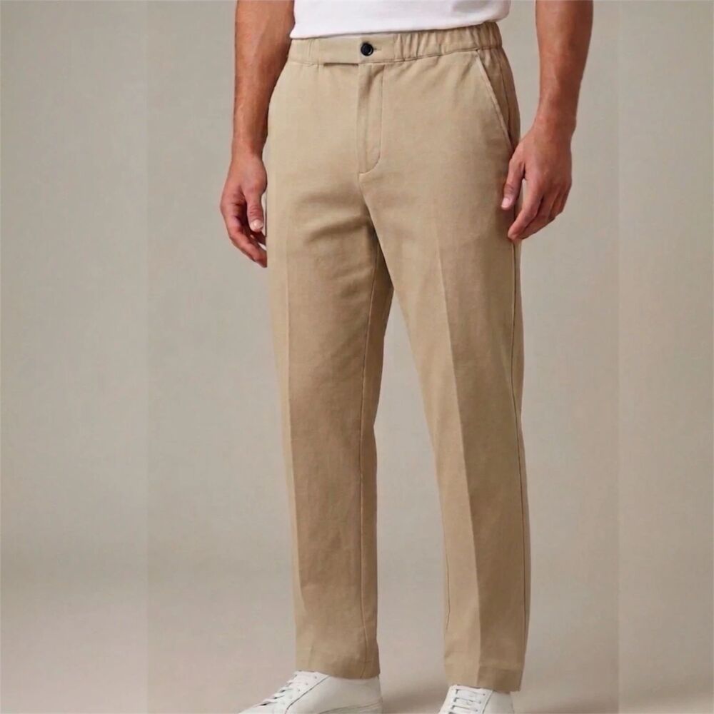 Mode of One Mens Tan Pintuck Solid Pocket Knit Trouser Pants XL Casual Coastal